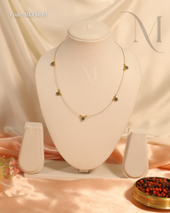 Minimalist Gold-Toned Floral Bead Necklace