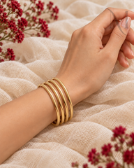 Gold Microplated Plain Bangles