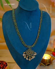 Royal Stone-Studded Pendant Necklace Set