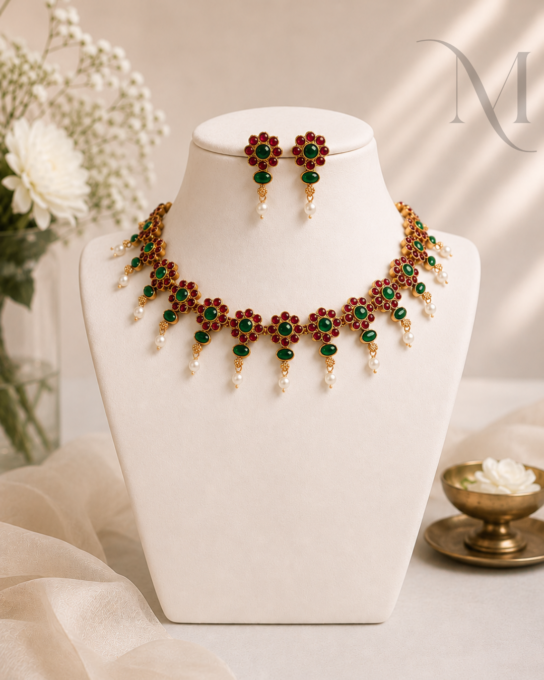 Padmapriya Floral Necklace Set