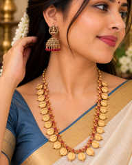 Lakshmi Red Beads Jhumka