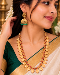 Lakshmi Green Beads Jhumka