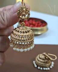Lakshmi White Pearl Jhumka