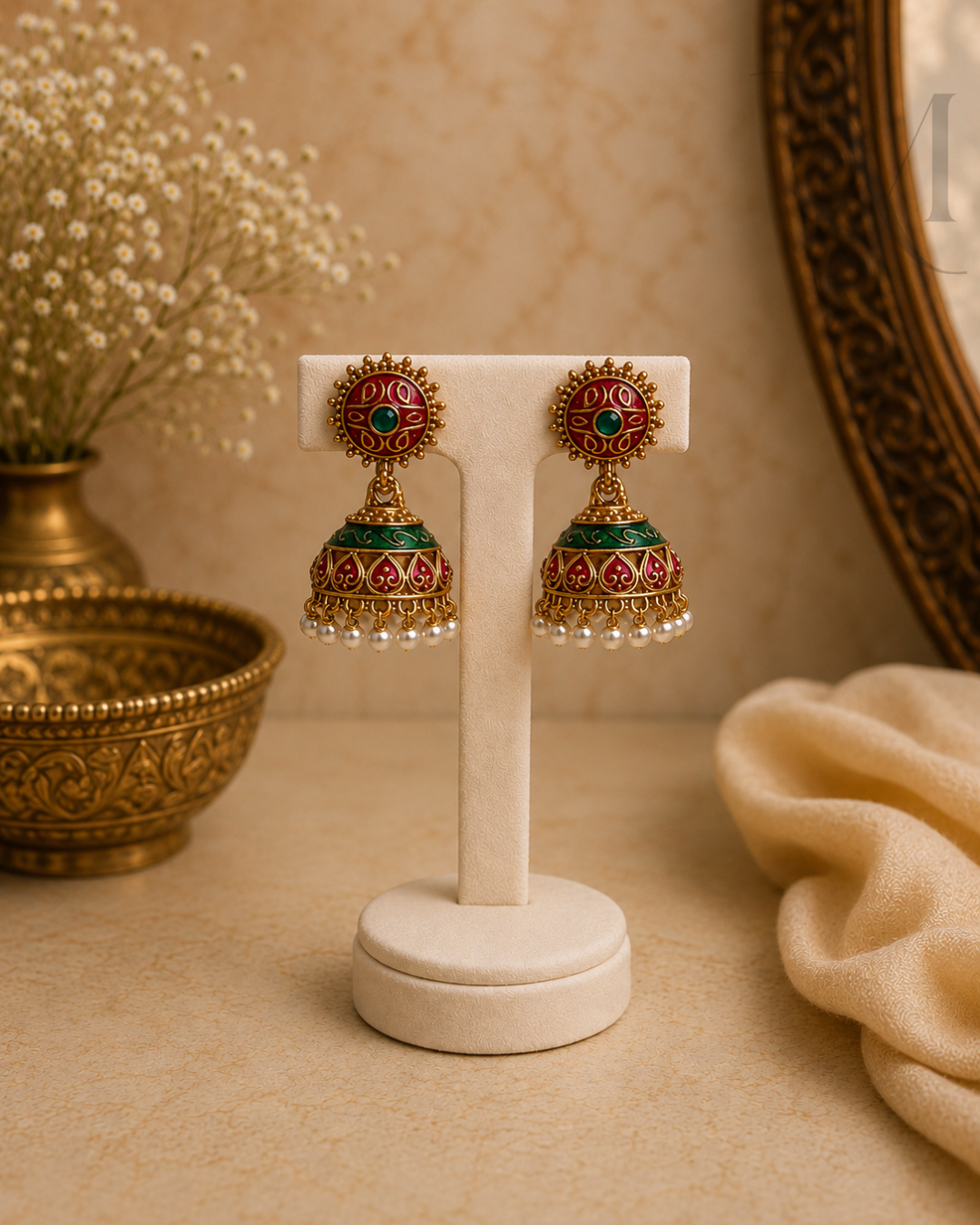 Rangini Meenakari Enamel Jhumka