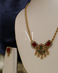 Royal Minimal: Antique Ruby Square Necklace Set