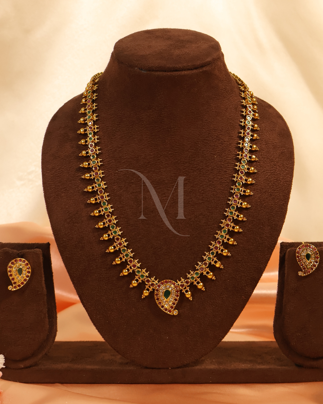 Paisley Grace: Mango Motif Haram in Ruby & Emerald