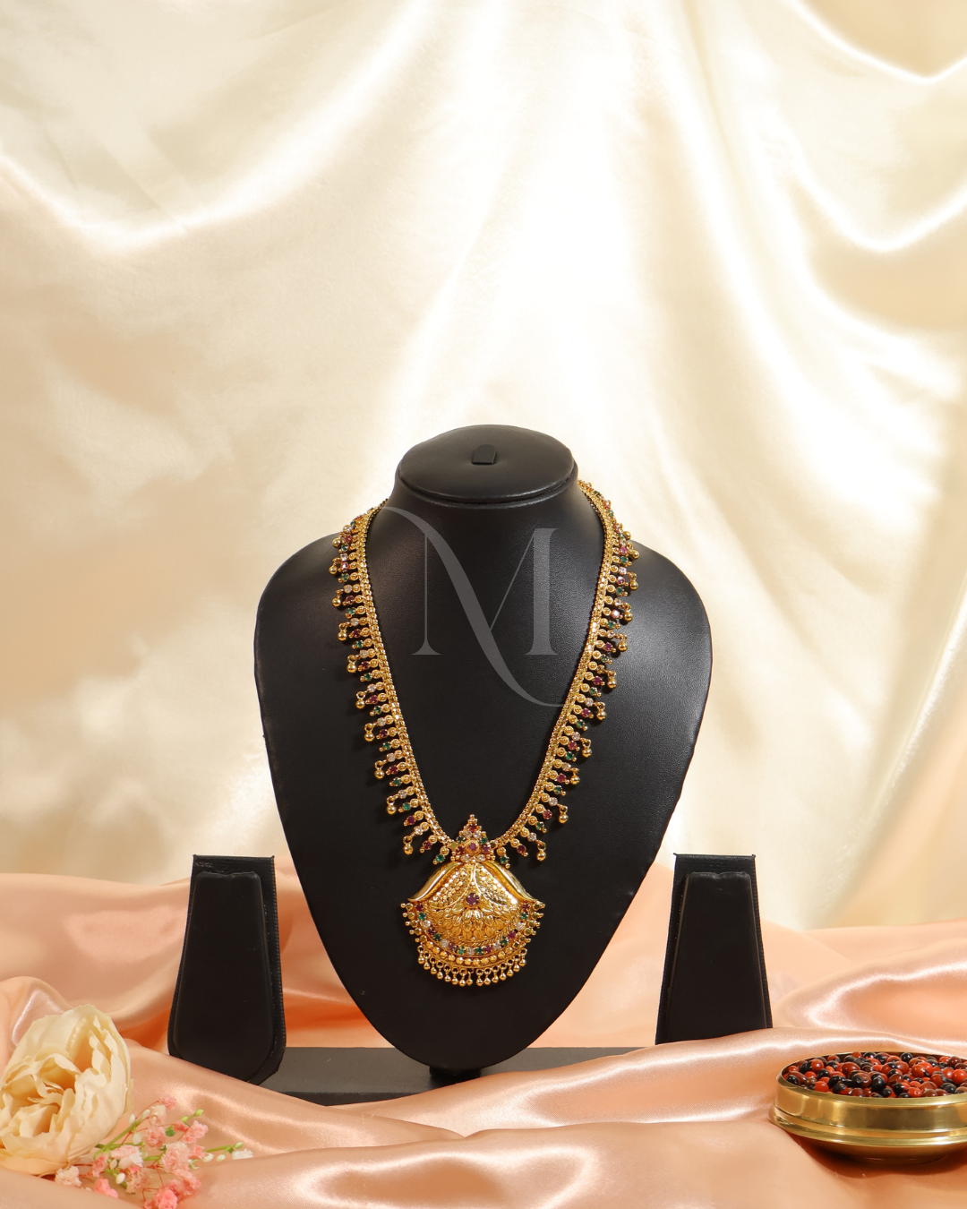 Festive Bloom: Multicolour Stone Temple Haram