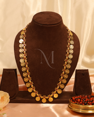Divine Legacy: Lakshmi Coin Haram with Ruby Accents