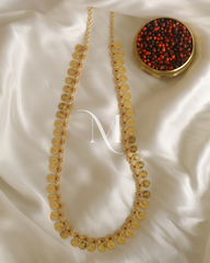 Divine Legacy: Lakshmi Coin Haram with Ruby Accents