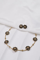 Elegant Midnight Bloom Necklace Set