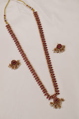 Traditional Ruby Temple Necklace Set