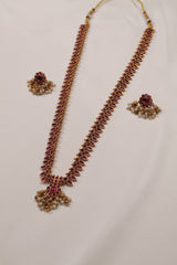 Traditional Ruby Temple Necklace Set