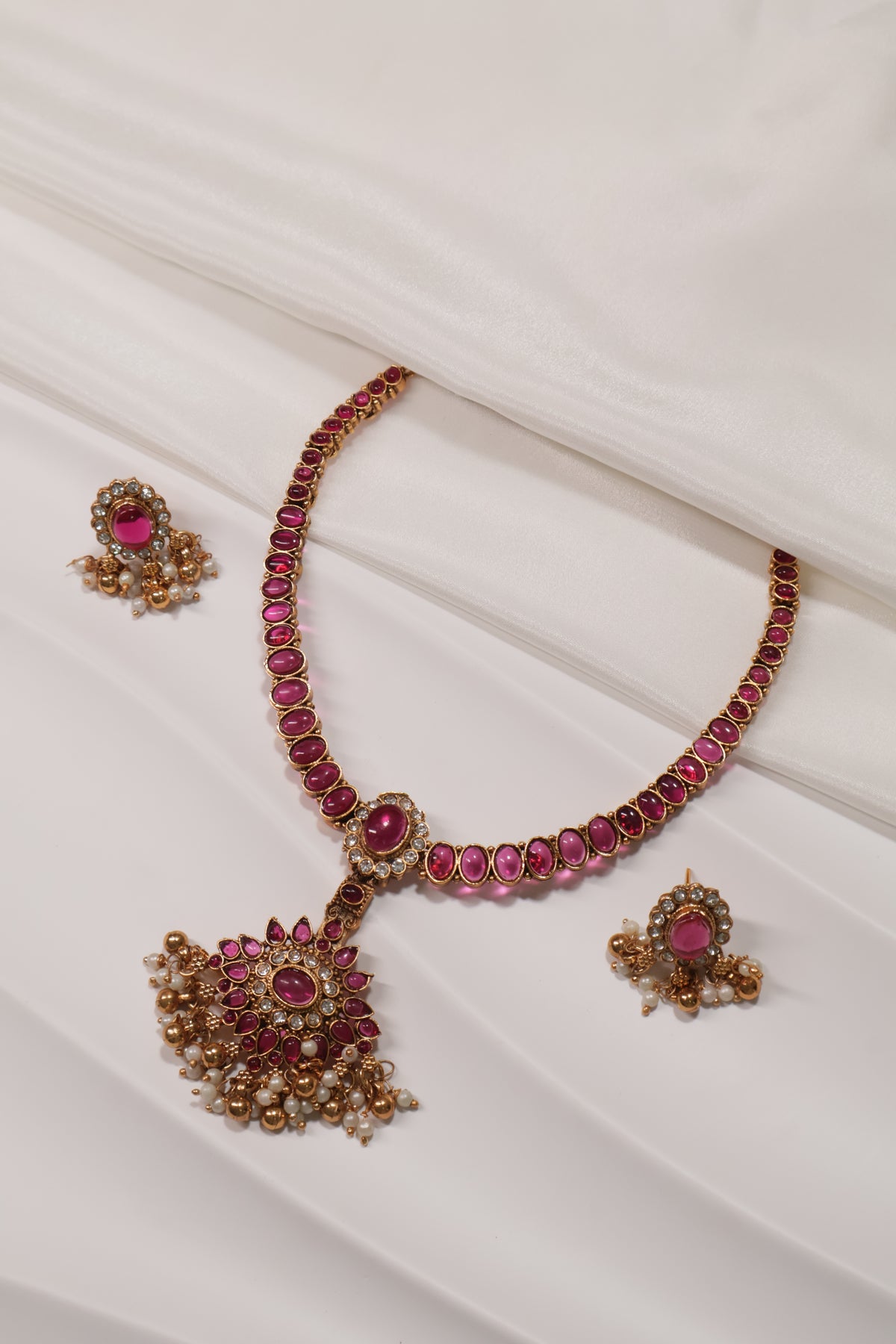 Royal Ruby Stone Necklace Set