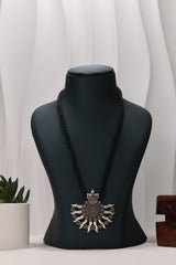 Ethnic Oxidized Silver Pendant Necklace