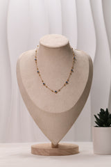 Elegant Blue Stone Gold Chain Necklace