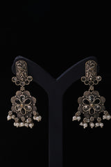 Antique Floral Jhumka Earrings