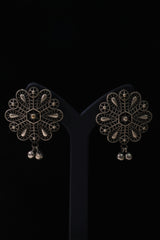 Vintage Floral Filigree Silver Earrings