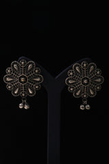 Vintage Floral Filigree Silver Earrings