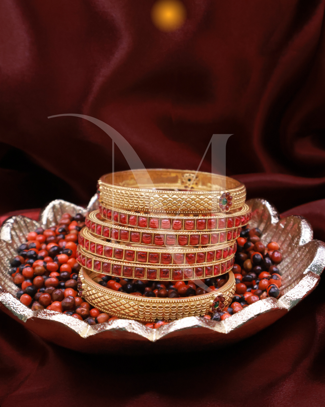 Royal Ruby Kundan Bangles – Set of 6