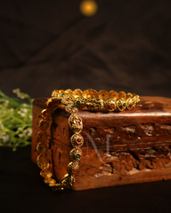 Sacred Splendor – Antique Gold Bangles with Temple Motifs