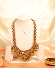 Grand Antique Temple Necklace with Peacock Motifs