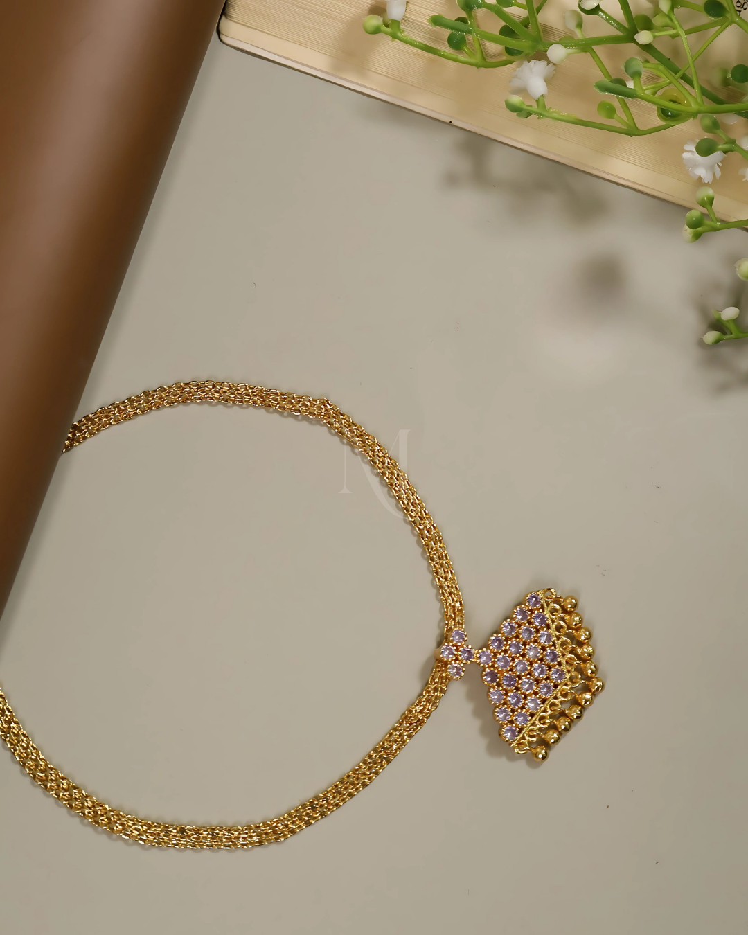 Golden Grace – Diamond Cluster Pendant Necklace