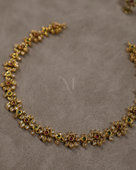 Vintage Ruby Floral Diamond Necklace