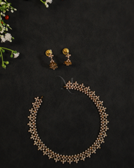 Radiant Cluster Diamond Necklace Set