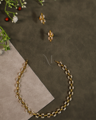 Elegant Gold & CZ Necklace and Earrings Set