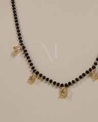 Elegant Black Bead Mangalsutra with Delicate Stone Droplets