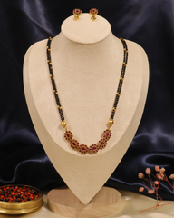 Elegant Ruby Floral Mangalsutra Set