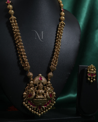 Antique Temple Jewellery Set with Goddess Lakshmi Pendant