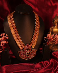 Traditional Temple Coin Necklace with Kundan Pendant
