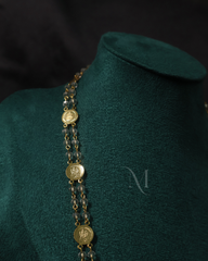 Elegant Dual-Layer Lakshmi Coin Bead Necklace