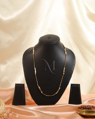 Elegant Gold Bead and Bar Necklace