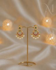 Mini Chandbali Pearl Earrings