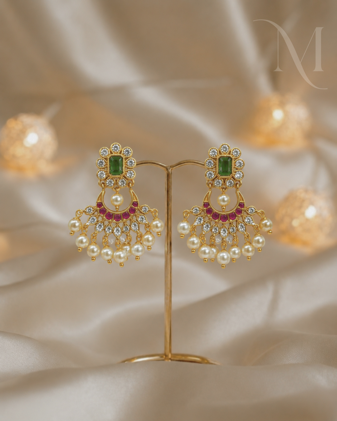 Premium Chandbali Pearl Earrings
