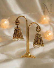 Aadhya Gopuram Antique Jhumka