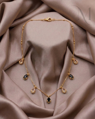 Tara Dual Tone Drop Necklace B&W