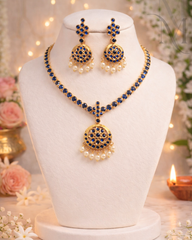 Manika Exclusive Navy Blue Kemp Attigai