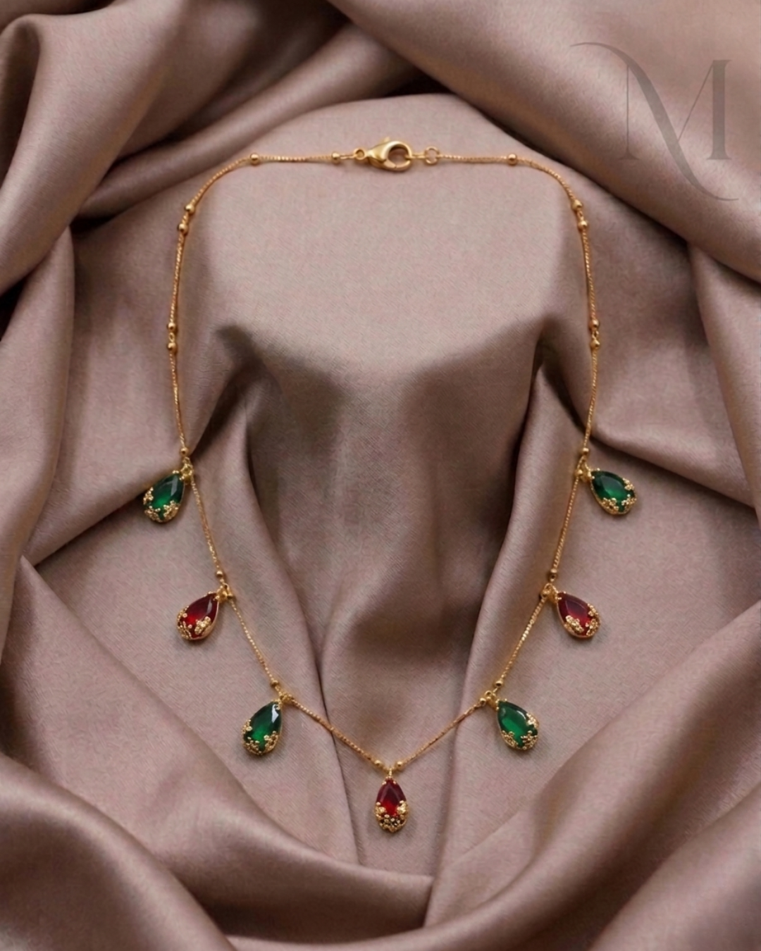 Tara Dual Tone Drop Necklace R&G